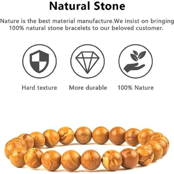 Natural Lava Rock Beads Bracelet Stretch Elastic Bracelets Adjustable Braided - Picture 4 of 6